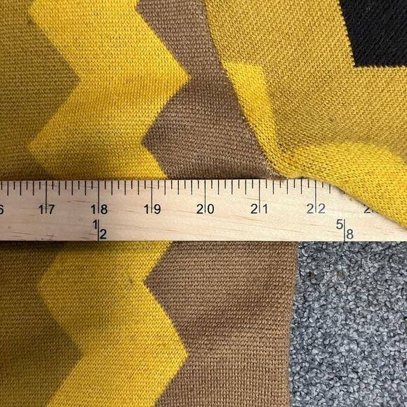 Hippy Feet Merino Wool Brown and Gold Vertical Chevron Cardigan Academia Size XL - Picture 10 of 12